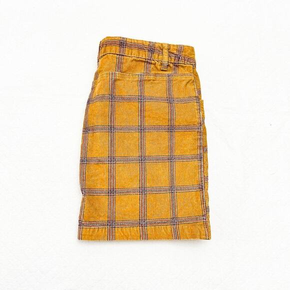 BDG Plaid Mini Skirt Brown Patterned Grid Corduroy Style Size 8 - Picture 5 of 5